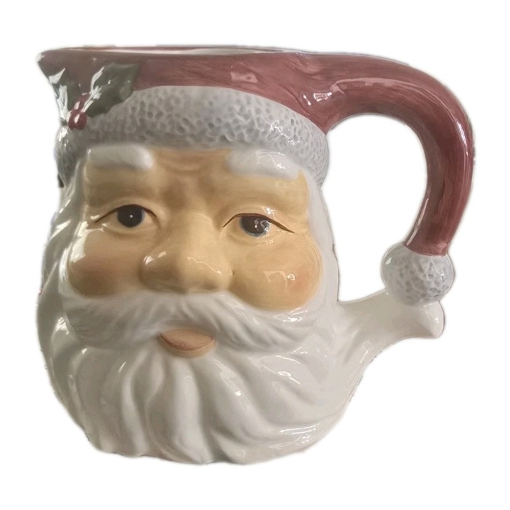 VTG 1997 Pitcher‎ Santa Ceramic Holiday Cheer House of Lloyd Captain Michael Red